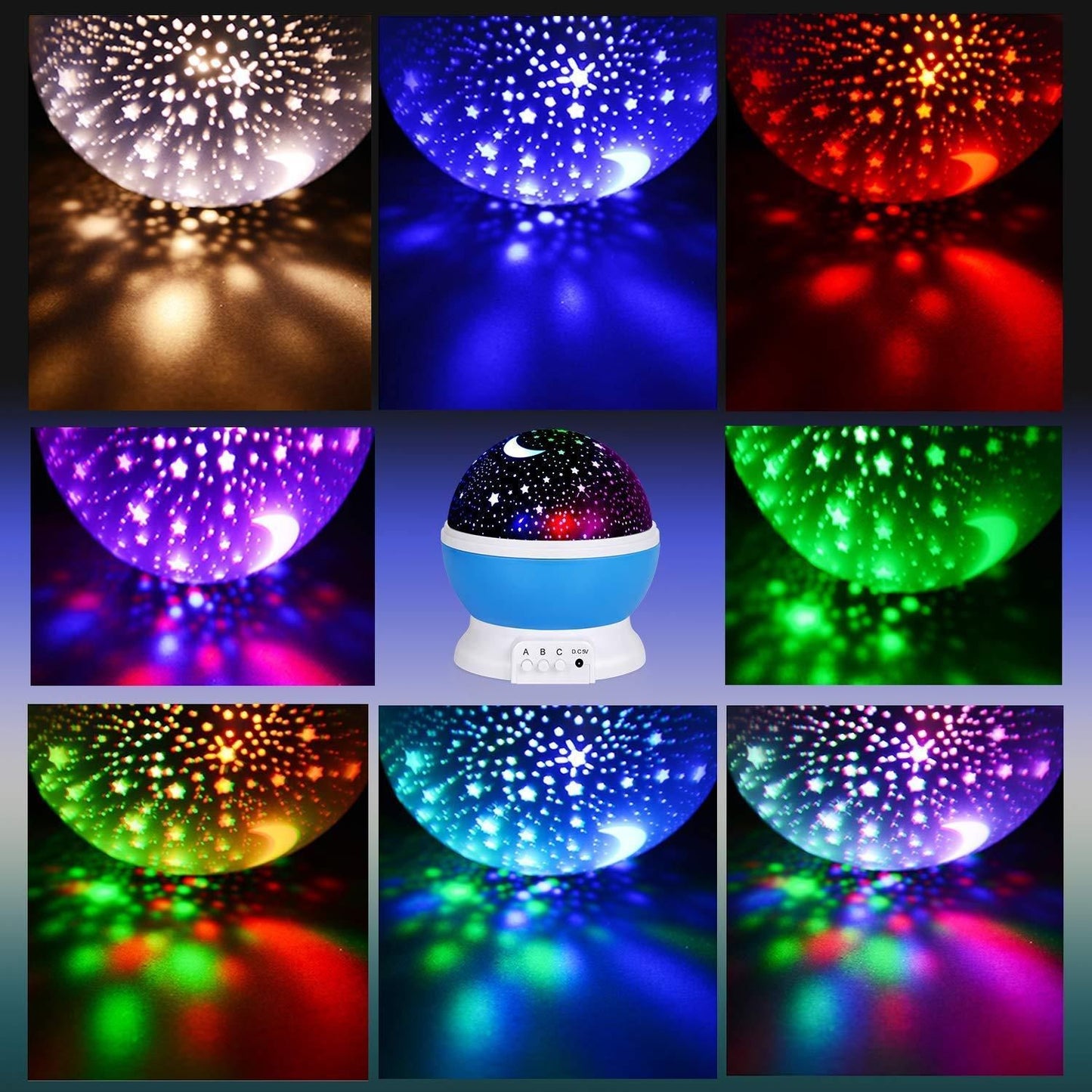 Star Moon Night Lamp With 360 degree Star