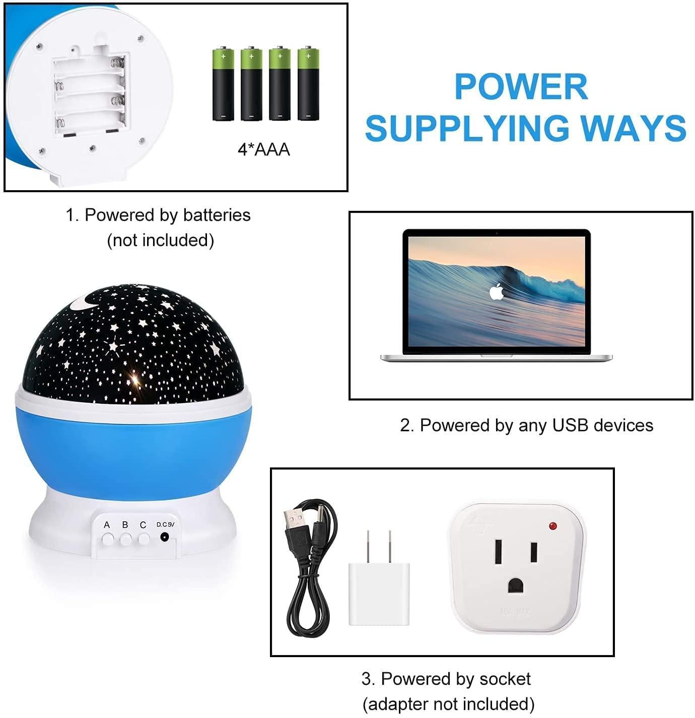 Star Moon Night Lamp With 360 degree Star