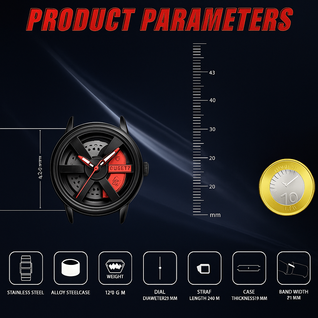 Stereoscopic Car Wheel Watch